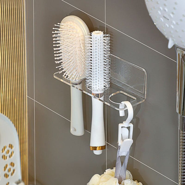 Bathroom Comb Stand Wall-mounted Punch-free Good-looking Bathroom Storage Rack