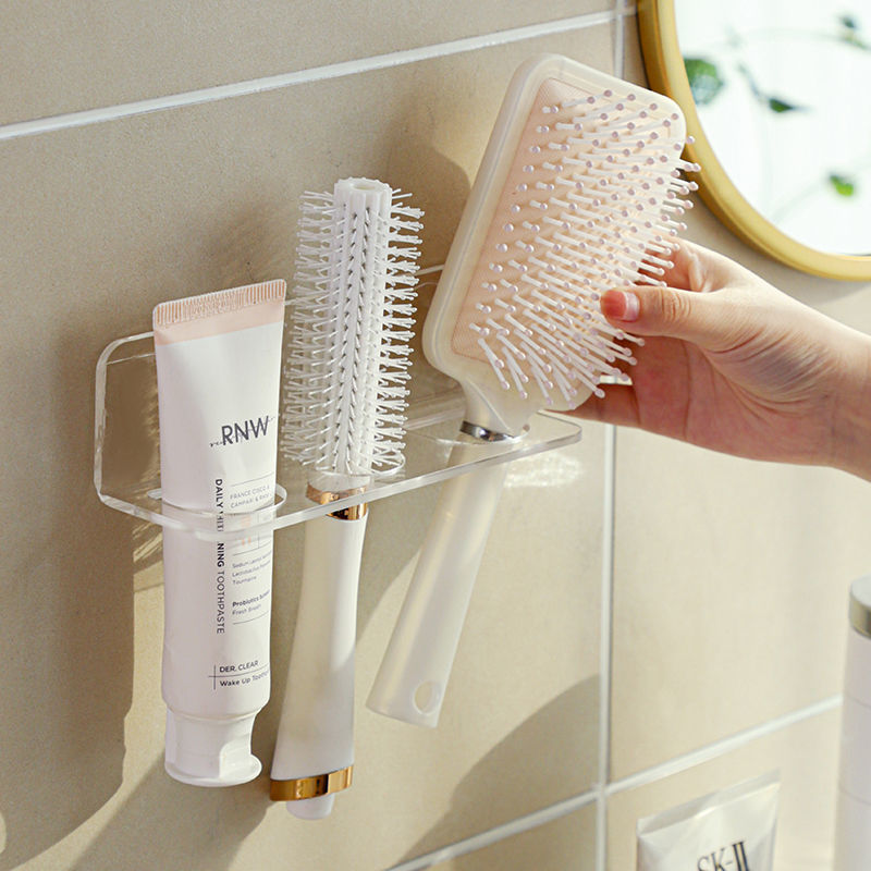 Bathroom Comb Stand Wall-mounted Punch-free Good-looking Bathroom Storage Rack